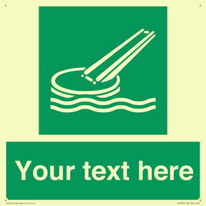 Custom sign safe condition Marine evacuation slide